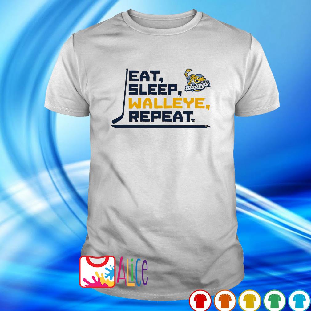 Official eat sleep Toledo Walleye repeat shirt