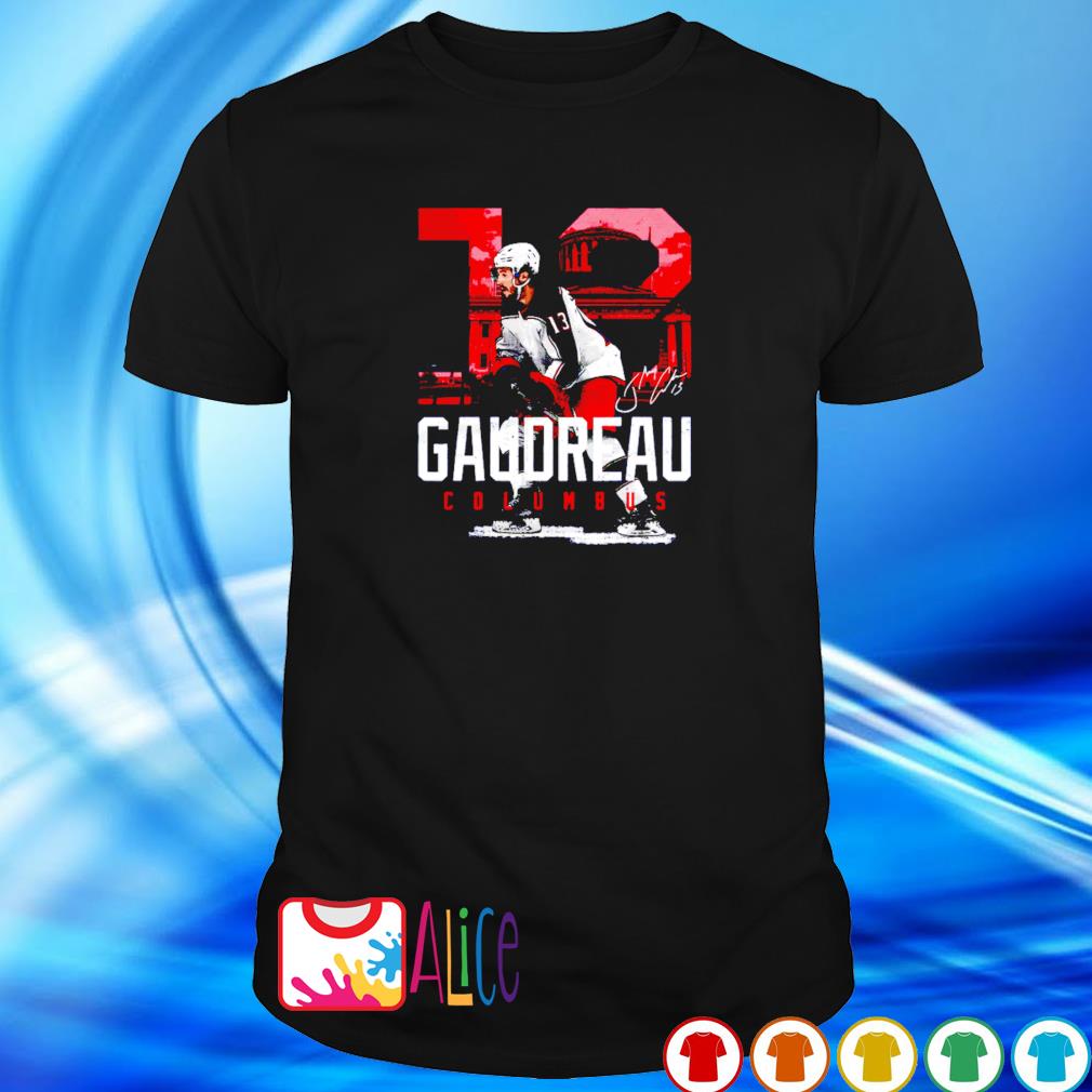 Awesome johnny Gaudreau Columbus Blue Jackets number 13 landmark shirt