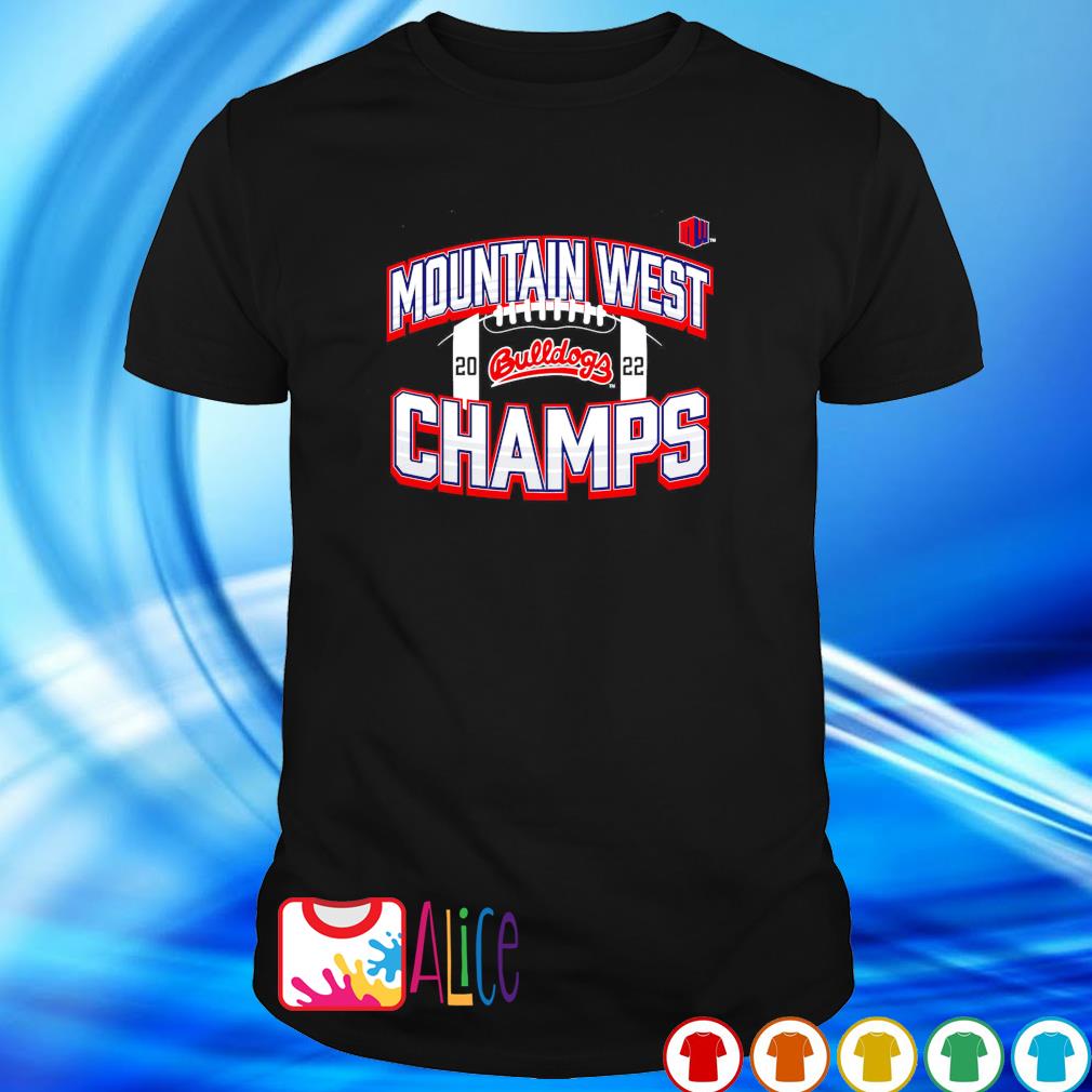 Funny fresno State Bulldogs 2022 Mountain West football conference champs icon bold shirt