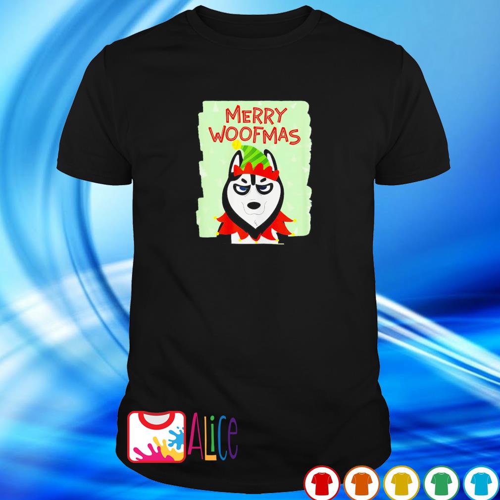 Nice merry Woofmas Elf Husky Christmas shirt
