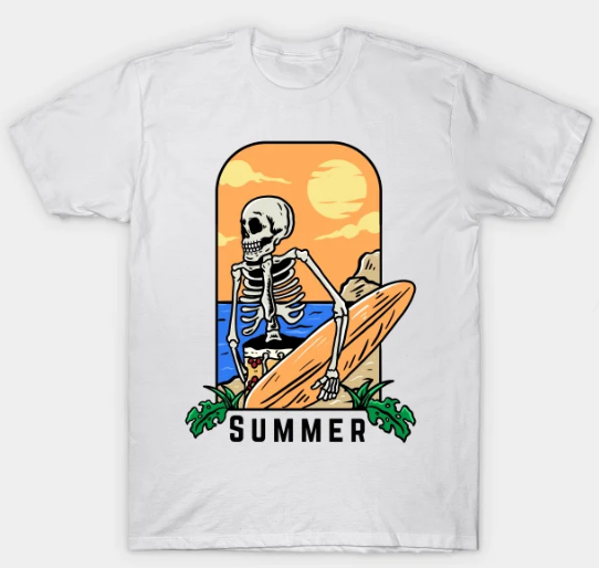  Funny Skeleton You And Me Go Fishing In The Dark Summer T-Shirt  : Clothing, Shoes & Jewelry